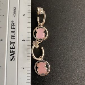 Tous sterling silver rose quartz earrings